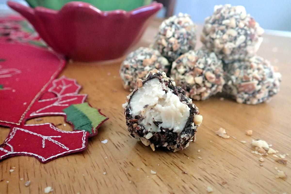 Chocolate Almond Nutballs with Creme Centers ~ Dirty Dish Club