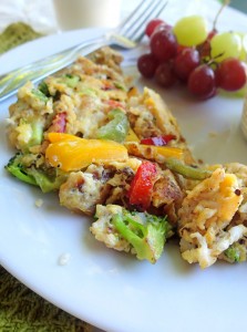 Rainbow Scrambled Eggs - Chock full of veggies and protein to properly fuel you up for your day. From dirtydishclub.com